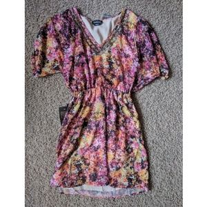 Authentic Bebe Pleated Dolman Sleeve Dress